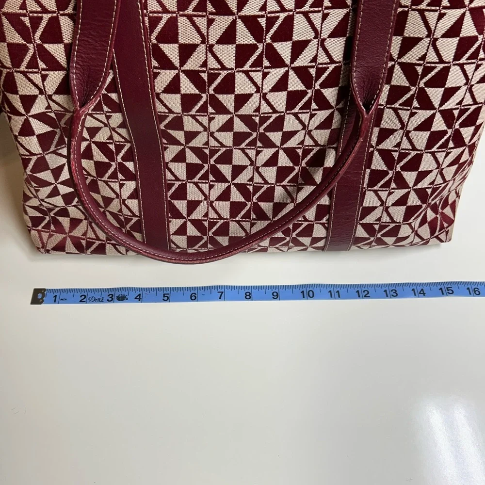 Maxx‎ New York Burgundy and Tan Geometric Tote